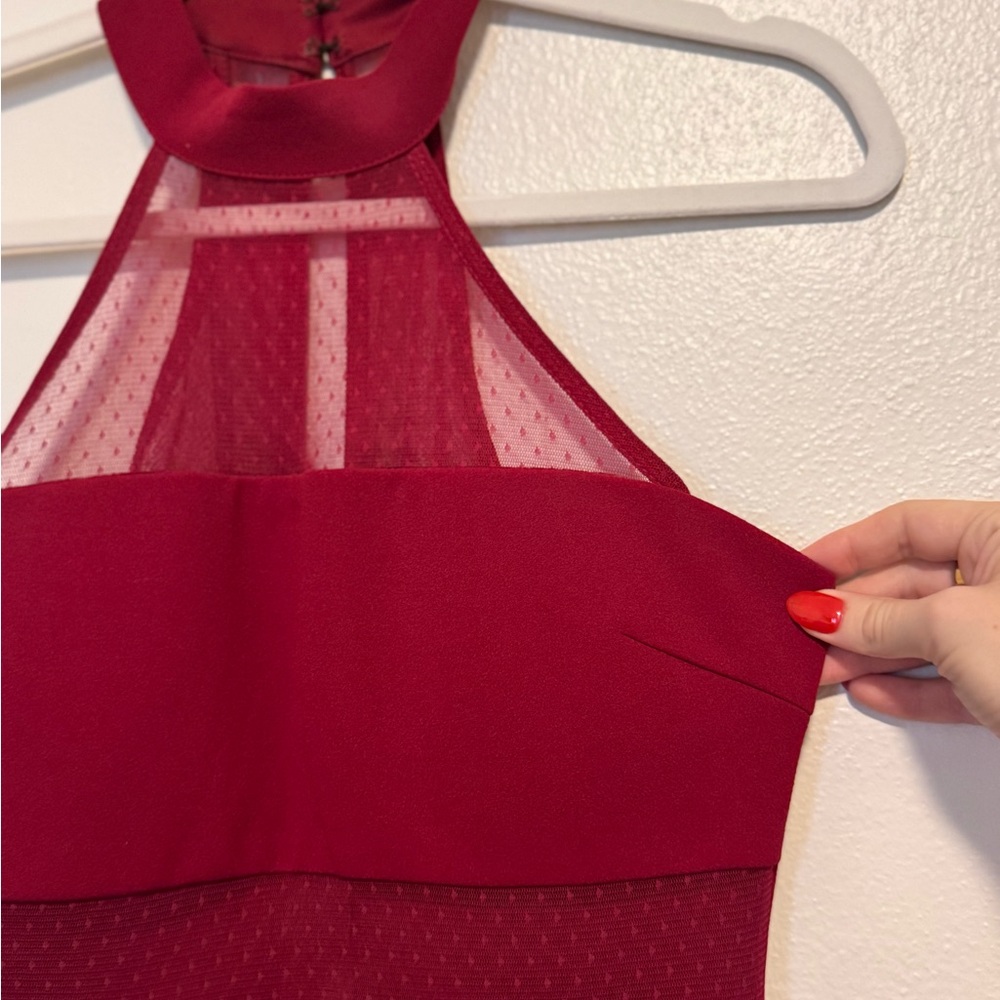 Sequin Hearts Backless Red Dress